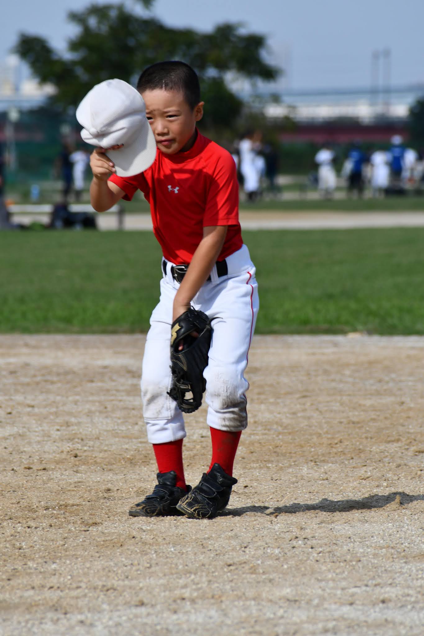 期待の1年生、おーい、帽子の中に何かいるのかい？
